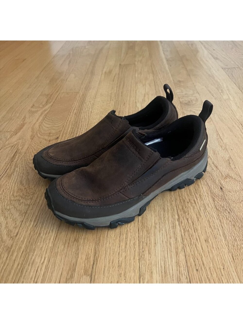 Merrell Women's Coldpack Ice+Moc Waterproof Leather Slip On Shoes Brown Size 8.5